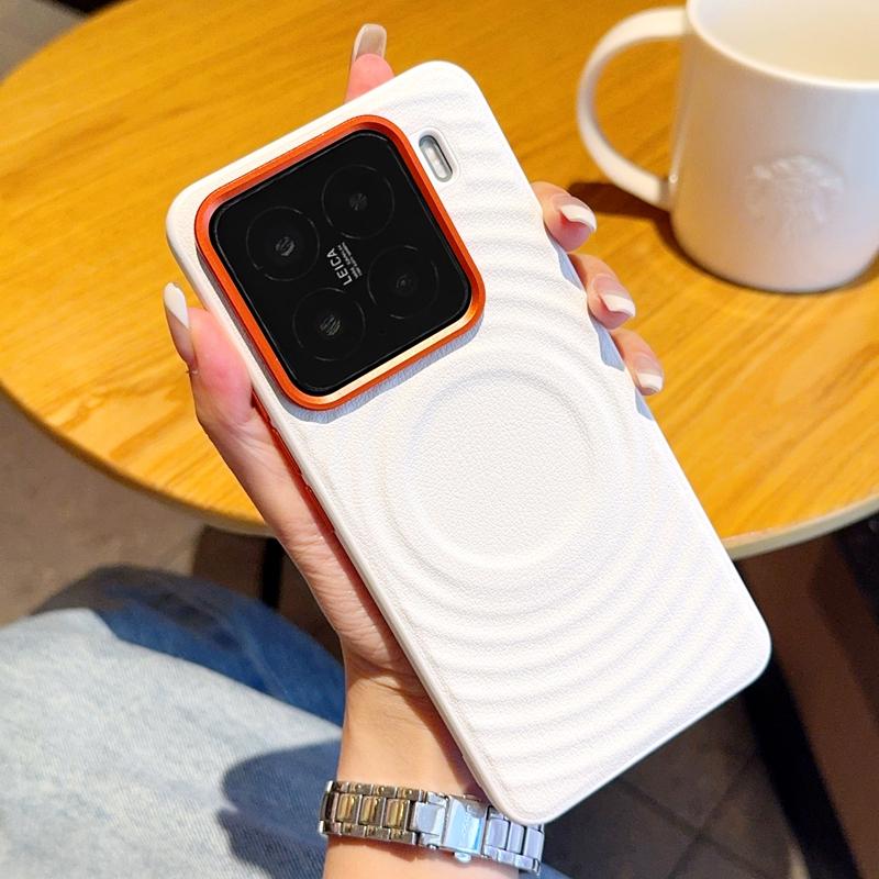 

For Xiaomi 15 15 Pro 15s Pro 14 14 Pro Solid Color Ripple Textured Magnetic Drop & Fingerprint Resistant Phone Case For Xiaomi 14 Pro