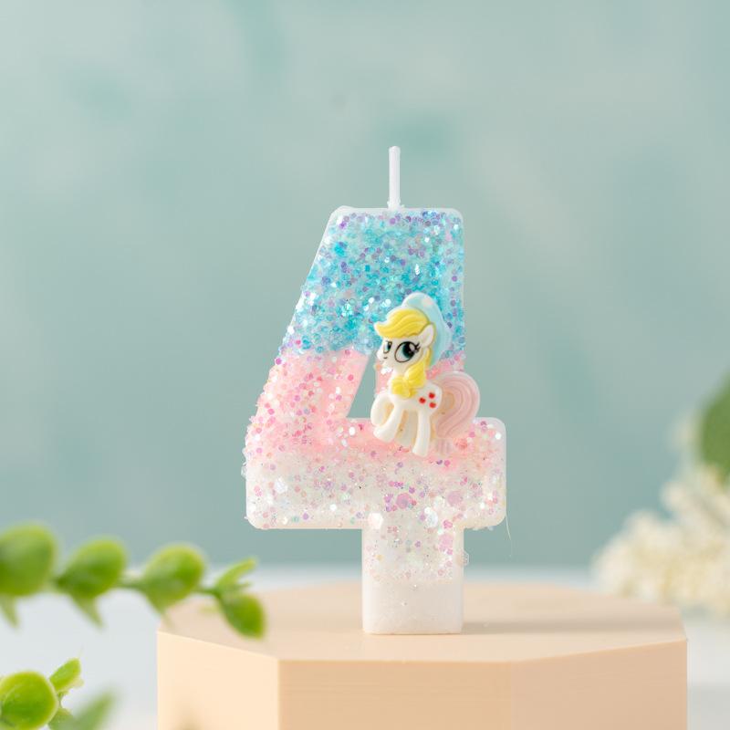 Cartoon Creative DIY Birthday Party Atmosphere Digital Candle 0-9 Decorative Ornaments Crafts