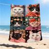 1pc Cat Art Prints Outdoor Flannel Blanket Soft All Season Polyester Throw , Perfect for Picnics & Travel , Picnic Accessory