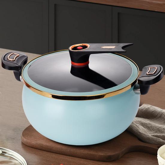 Nonstick Ceramic Coated Soup Pot with Lid 7L Fast Cooking Crock Pot Micro Pressure Cooker Versatile Cookware