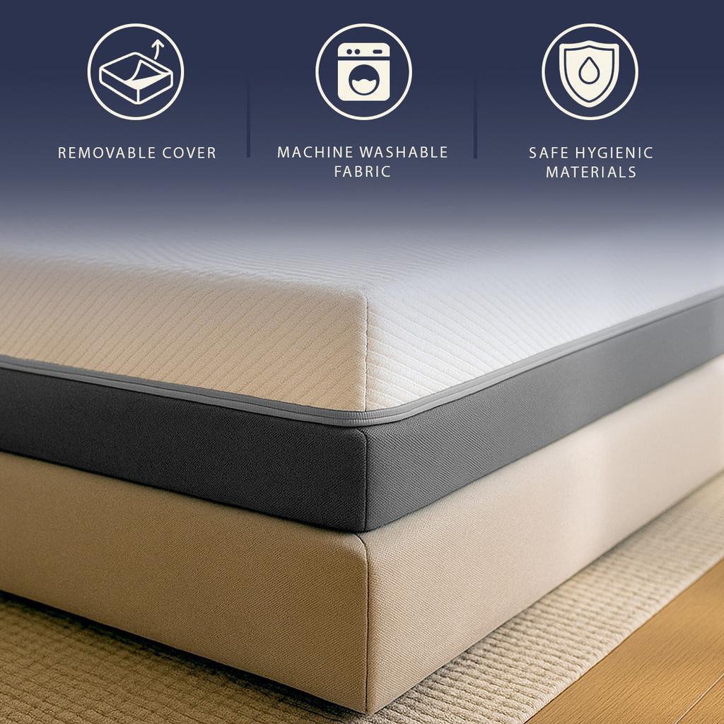 The White Stone Matelas Memory Foam et Mousse Haut 22 cm | Matelas et Hypoallergénique 