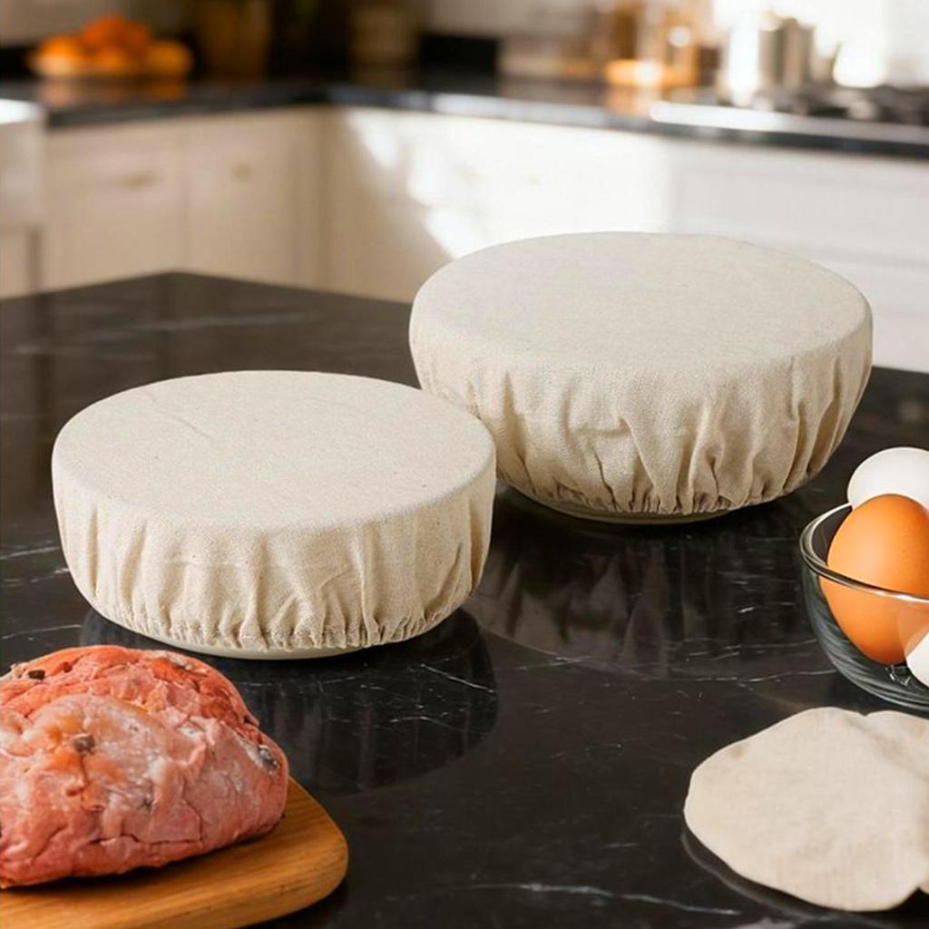 4pcs Elastic Cloth Jar Covers Reusable Stretch Bowl Cloth Wraps Fabric Food Storage Lids For Sourdough Starter Bread Proofing