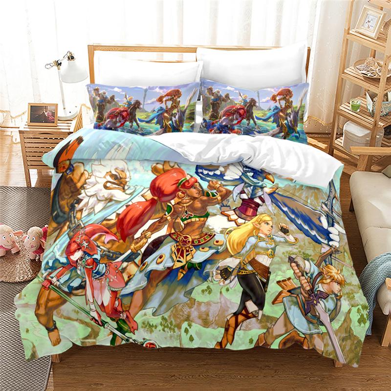 3d Zeldas Game Pattern Duvet Cover Set with Pillowcase Bedding Set Single Double Twin Full Queen King Size for Bedroom Decor