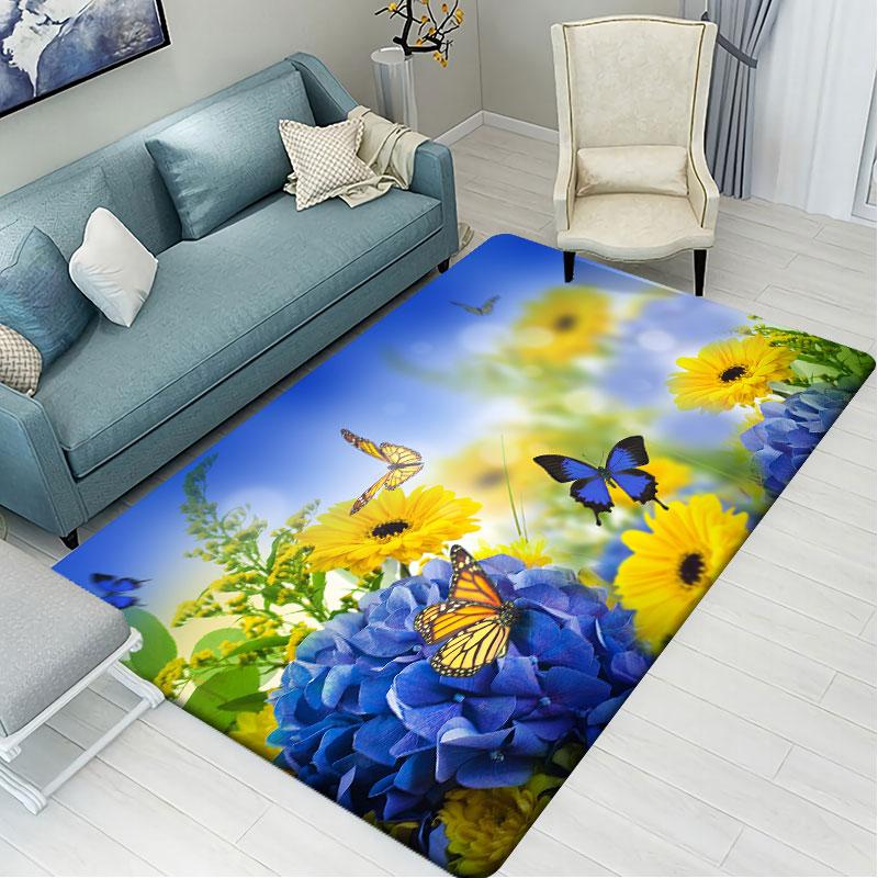 Bunte Schmetterlings-Eingangstürmatte, Innenteppich, Schlafzimmer, Wohnzimmer, Bodenmatte, Badezimmer, rutschfester Teppich