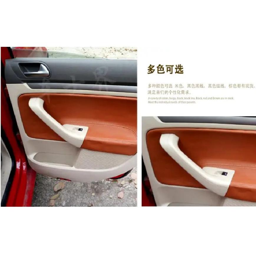 Microfiber Leather Door Handle Armrest Panel Cover For VW Jetta MK5 Golf 5 2005 2006 2007 2008 2009 2010 11  with Mount Fittings