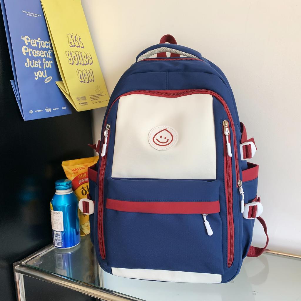 Korean Version of Junior High School Students' Large-capacity Backpack Simple Middle School Students' Burden Reducing Leisure Backpack