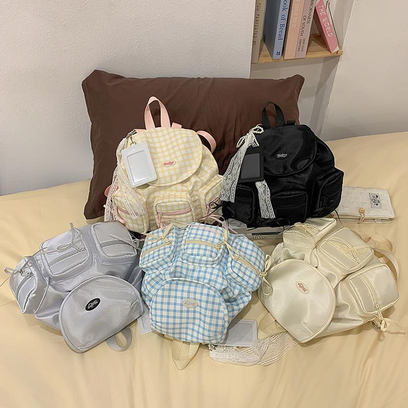 College style schoolbag women's new cute Japanese multi-pocket backpack fashion college student travel small backpack