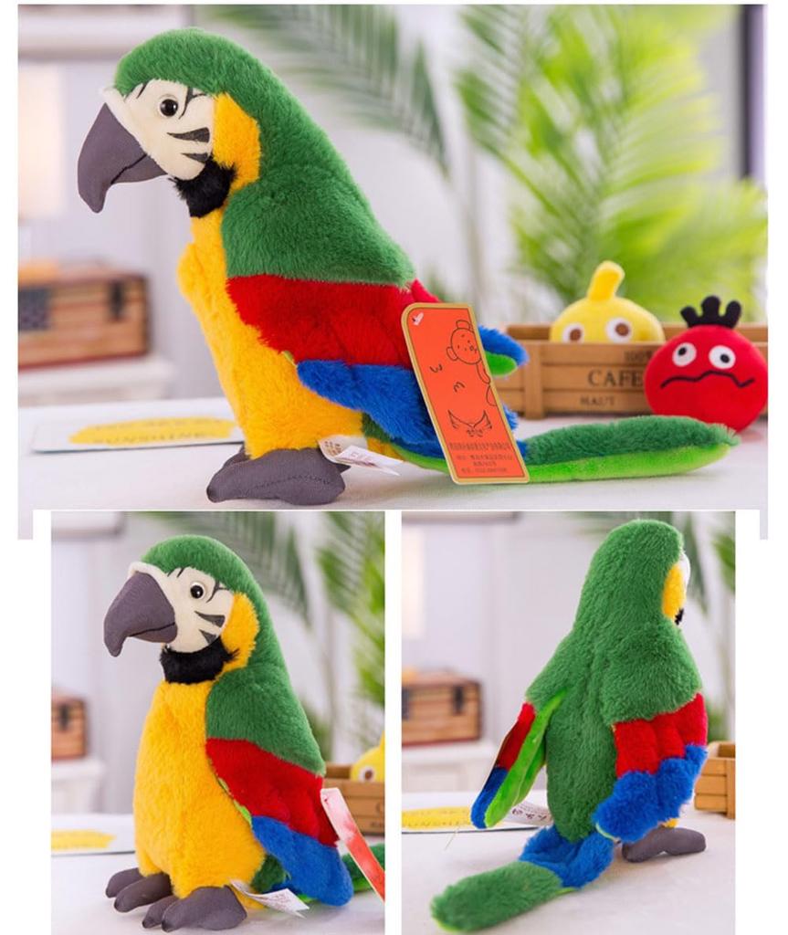 [Qingyun LEE] Realistic Plush Parrot Bird Stuffed Toy, Gift, Body Pillow, Parrot, Plush, Fluffy, Cute, Green