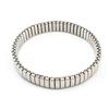 Women Men Stainless Steel Jewelry Elastic Bracelet For Unisex Metal Stripe Linked Bangle Silver Color