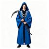 Halloween Gothic Hooded Robe Costume With Chain Detail Medieval Wizard Priest Cosplay Outfit Party