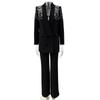 Moda High Street 2026 Collezione Inizio Primavera: Completo Giacca e Pantaloni Elegante con Perline e Strass