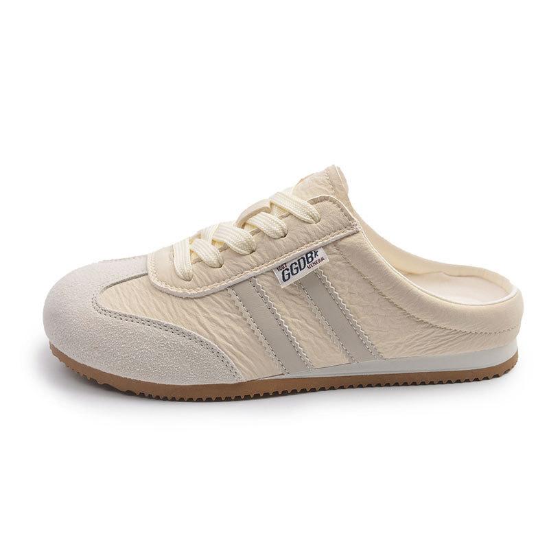 Baotou Slippers Women's Summer Outer Wear 2025 New Super Fire Moral Training Shoes Half Drag White Shoes Explosion One Pedal Forrest Gump Shoes