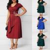 Trendy Plus Size Summer Vogue Sexy Asymmetric Hem V Neck Mini Dress For Fashion Forward Women
