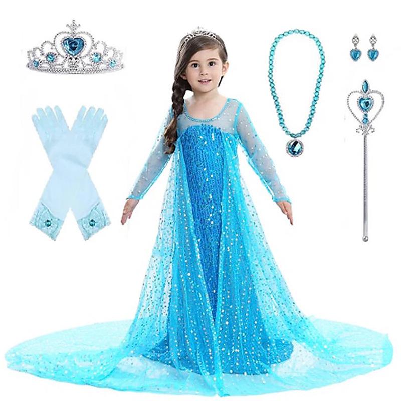 WISH Halloween Children's Elsa Frozen Princess Dress Skirt