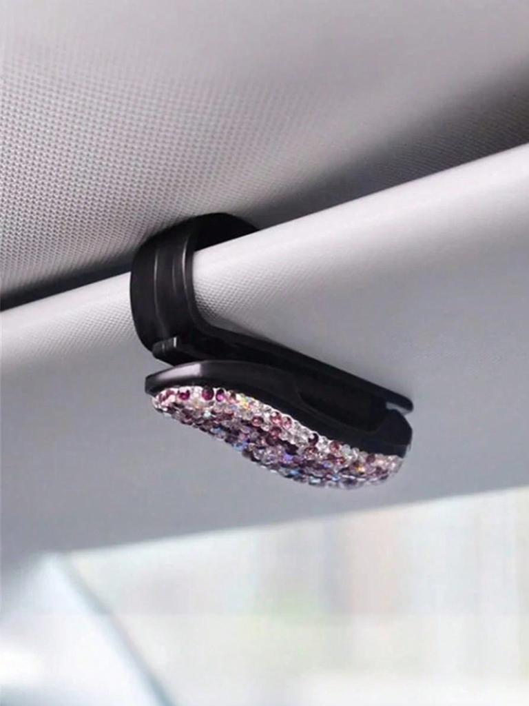 1Pc Diamond-Style Car Eyeglass Holder: A Mini and Exquisite In-Car Storage Accessory Balancing Aesthetics and Practicality