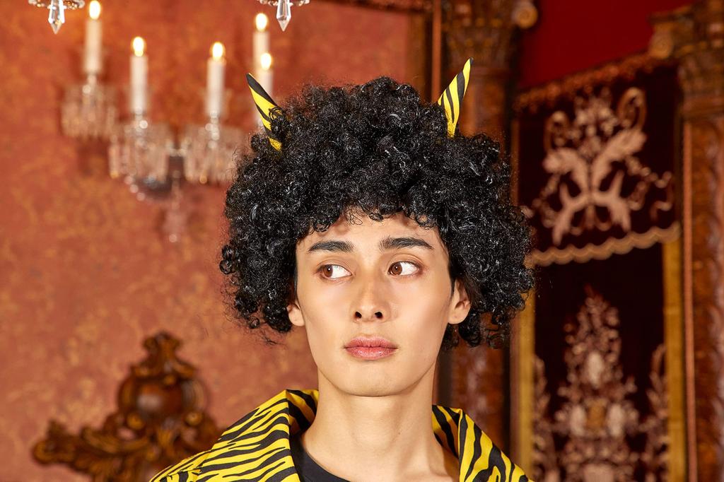 Setsubun Cosplay Halloween Yankee Dämon Spezialangriff Kleidung Unisex Gelb Ausgefallenes Kleid Kostüm [Clear Stone]