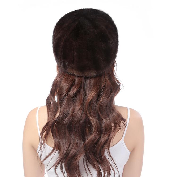 Real Mink Fur Hat Winter Women Keep Warm 100% Genuine Mink Fur Hats Natural Quality Female Fashion Mink Fur Cap Lady Outdoor Cap