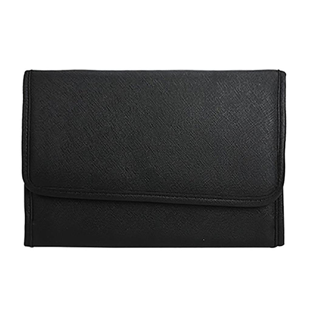 Jewelry Organize Case PU Leather Zipper Folding Large Capacity Vintage Travel Jewelry Storage Bag Type 1