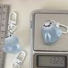 Halloween Luminous Ghost Key Chain Headphone Case Charm Bag Decor Cartoon Jelly Doll Phone Pendant Car Key Ring