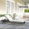 Outdoor Bench Cushion with Fastening Straps UV50+ Protection Slow Rebound Indoor Outdoor 198x65x13 cm Cream