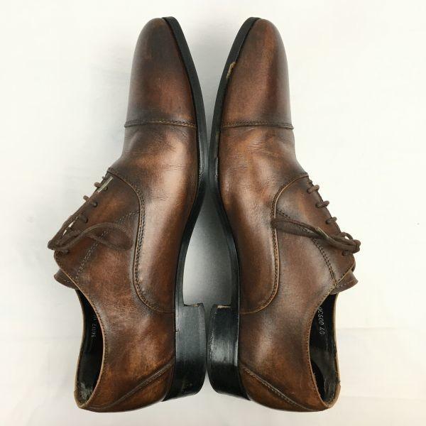 USED/Queen Classic Made In Japan Long Nose Straight Tip Business Shoes Brown Size 40 (25.0)