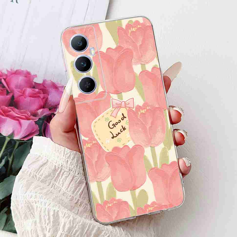 For Realme C65 Case Cute Cartoon Butterfly Cover Soft Silicone Phone Case Fundas For Realme C 65 C65 RealmeC65 4G Bumper