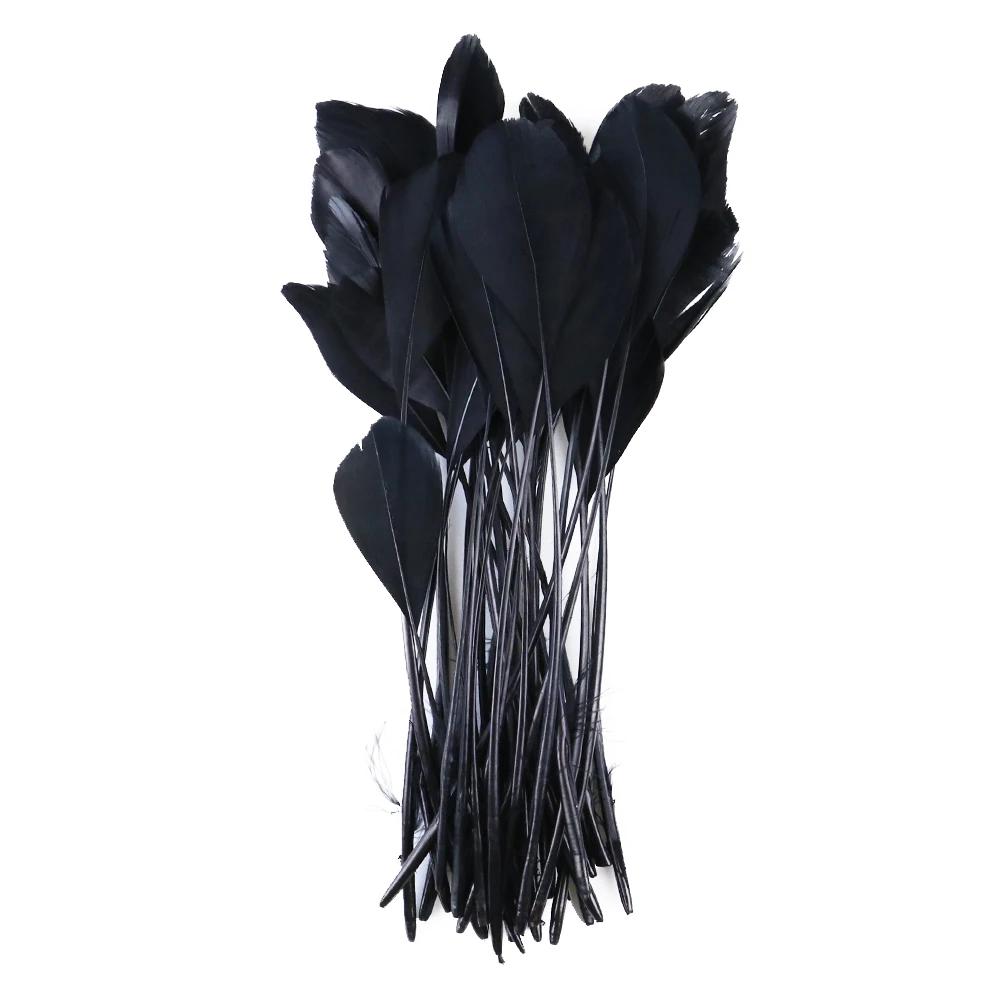 50Pcs Natural Black Goose Ostrich Feathers For Jewelry Earrings Making Diy Dream Catcher Decoration Crafts Plume Accessories