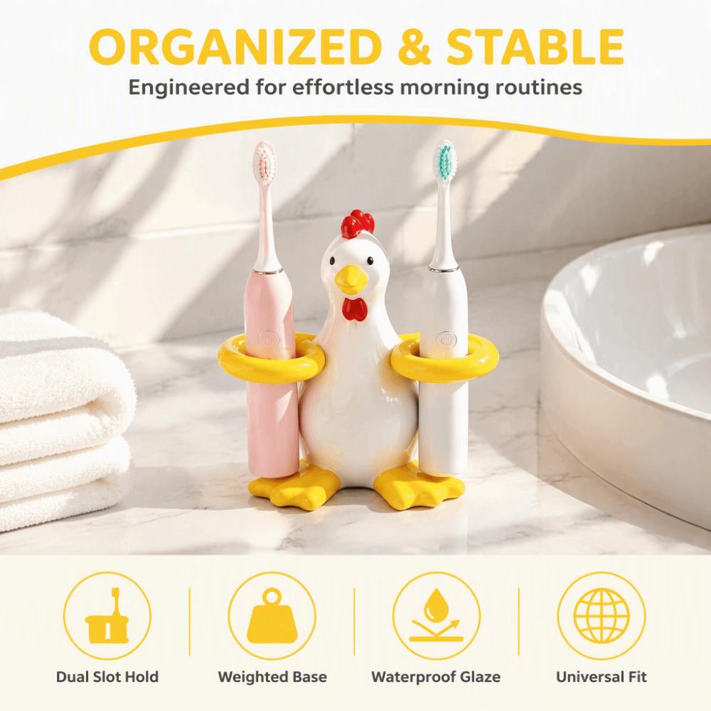2 Slot Toothpaste Toothbrush Rack Ceramic Makeup Brush Shelf Bathroom Organizer Rack Hotel Use