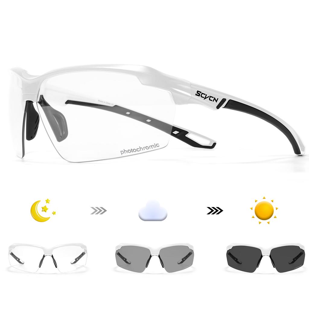 SCVCN Photochromic Cycling Glasses UV400 Outdoor Sports Running Glasses Men MTB Cycling Sunglasses Women Road Bike Glasses