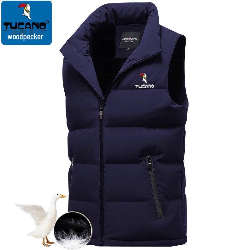 Woodpecker Men s Thickened Down Cotton Vest - Trendy, Warm, Sleeveless Jacket for Autumn/Winter 3XL 145-160 jin
