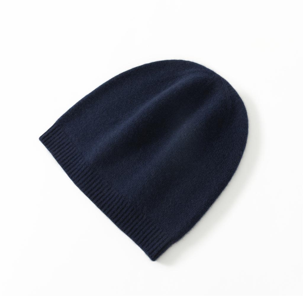 % Pure Wool Knitted Hat Autumn and Winter Warm Solid Color Cold Hat Men's and Women's Versatile Dome Hat Ear Protector Head Wool Hat