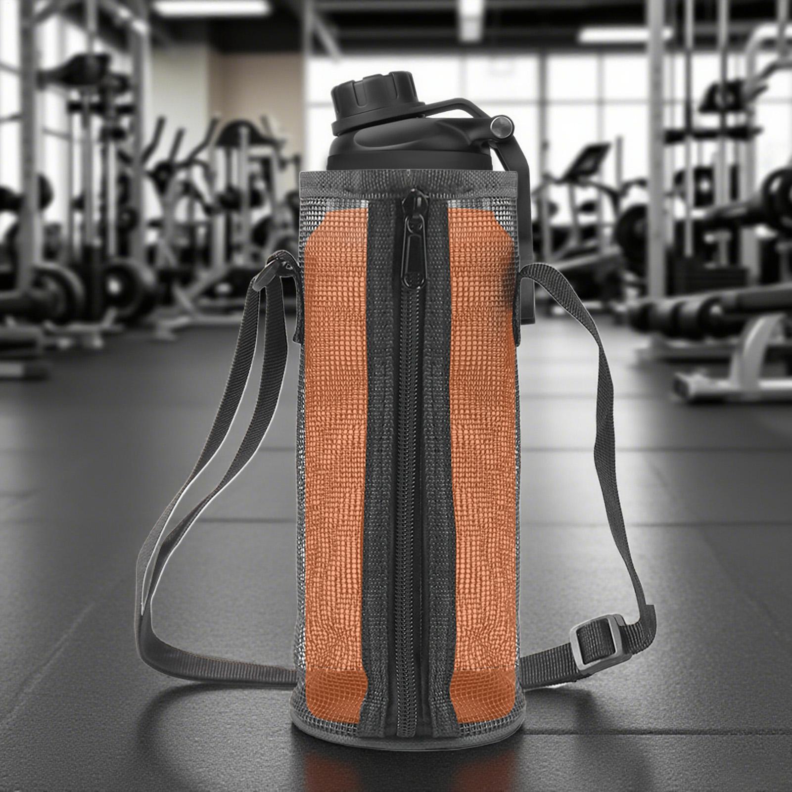 

Water Bottle Holder With Adjustable Shoulder Strap Water Bottle Sleeve Foldable Mesh Holder Bag For Travel Fishing Hunting Camp CN