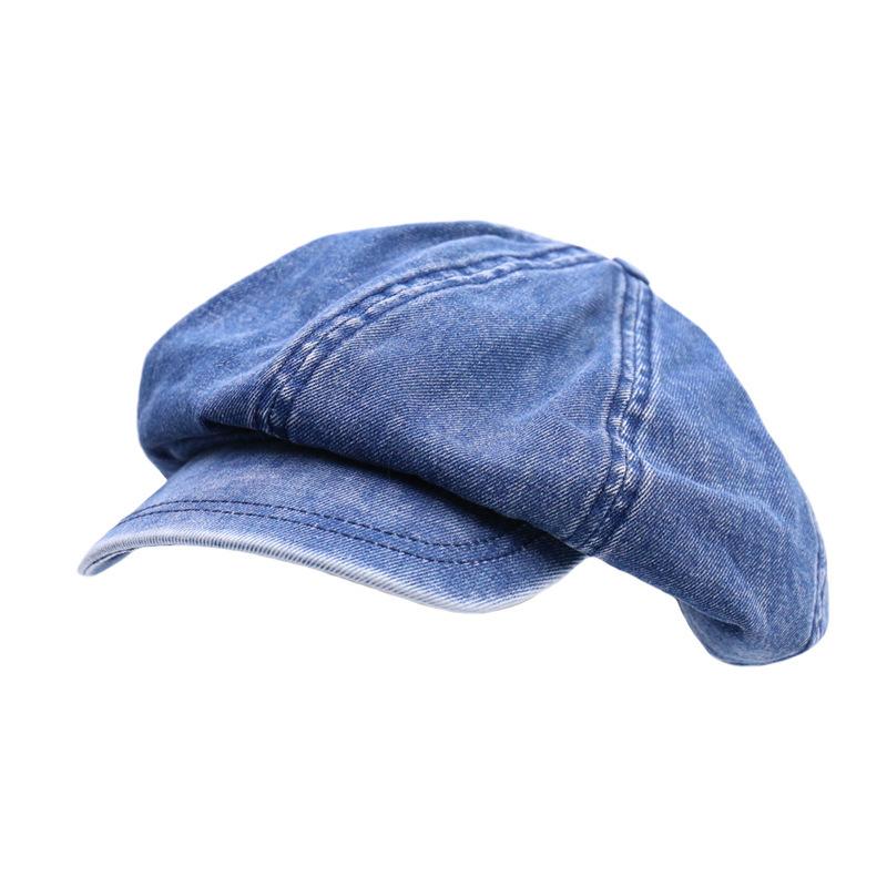 Frühling und Sommer Süßes Cowboy-Barett Weibliches Gesicht Klein Vielseitig Wolkenhut Großer Kopfumfang Achteckiger Hut Japanischer Malerhut