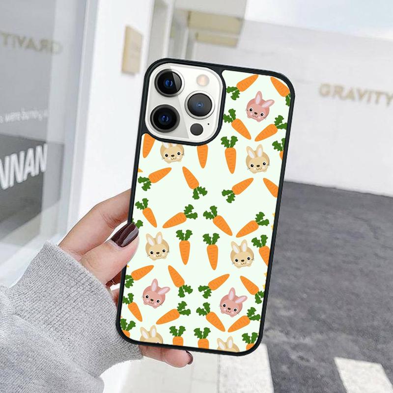 Cute Cartoon Carrot Pattern Phone Case For iPhone 17 Air 15 16 Cover  11 13 14 Pro Max 12 Plus Max Fundas