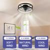 IRALAN Retro Ceiling Fan Light Infinitely Dimmable Mobile APP Control Suitable For Living Room Kitchen Decor Fixture