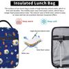 Auronewt Cartoon Football Lunch Box for Kids Boys Insulated Cooler Thermal Cute Lunch Bag Bento Tote for School Picnc Beach