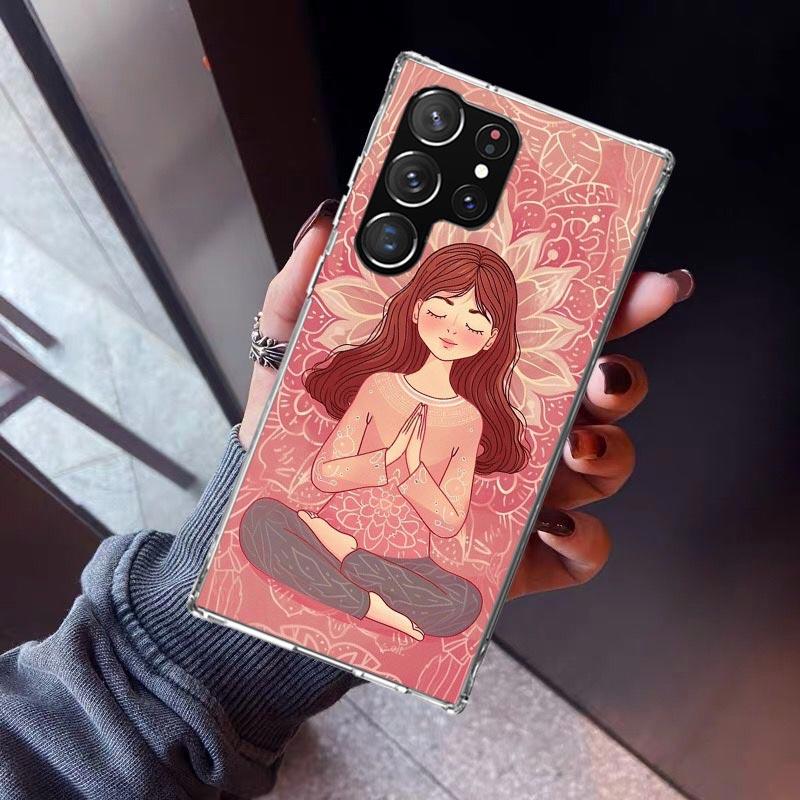 Meditation Yoga Girl Phone Case For Samsung Galaxy S23 S24 S25 Edge S26 Ultra S22 + S21 Plus S20 FE Cover Silicone Print Shell G
