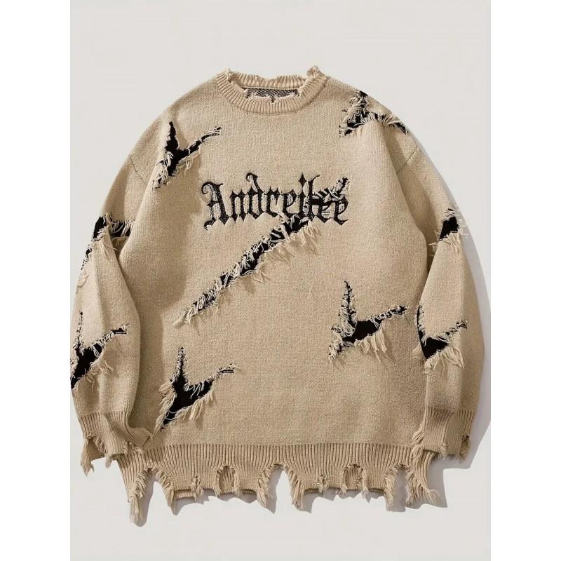 Oversized Streetwear Knit Sweater With 3D