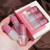 Shaqinuo Three-Piece Moisturizing Lip Gloss Set: Dudu Glass Lips, Plump & Hydrating.