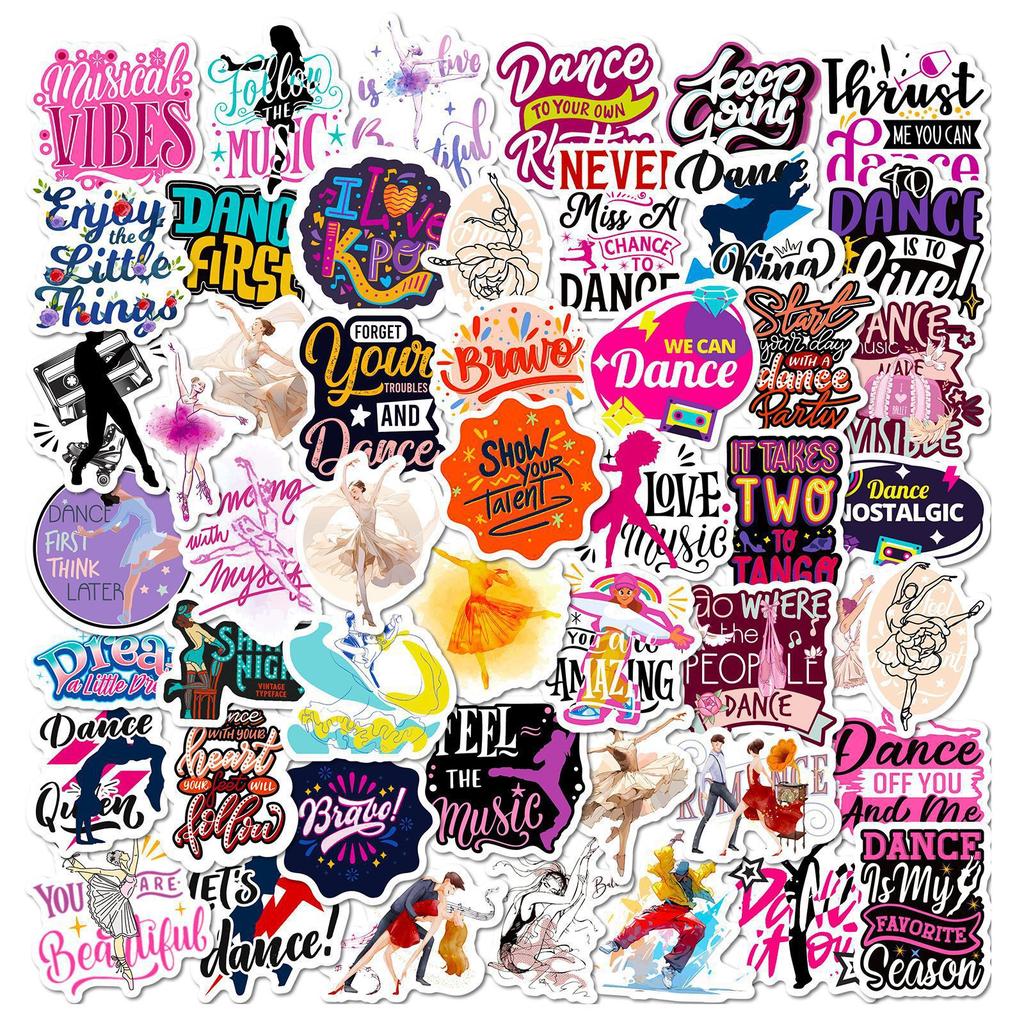 50 Dance Stickers Inspirational Ballet Dance Girl Ins Wind Dance Girl Girl Hand Account
