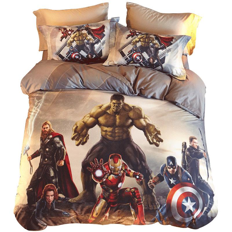 3D Pattern Hulk Bedding Set Captain America Duvet Cover King Queen Twin Size Birthday Gift Bedroom Decoration King Queen Twin