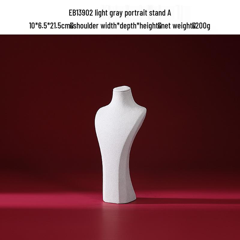 Hongtai Luxury Microfiber Necklace Display Stand - Mannequin Jewelry Prop