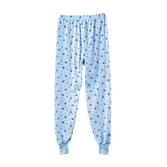 

Пижамные брюки Эластичная высокая талия Цветочный принт Длинные брюки Свободные синий