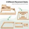 3 Tier Wooden Raised Garden Bed 44.5'' L×44.5'' W×20.5'' H for Flowers/Herbs/Vegetables with Open Bottom Planter Natural Wood C