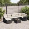 VidaXL Garden Lounge Set 8 Pcs with Cushions Black Braided Resin 3325512