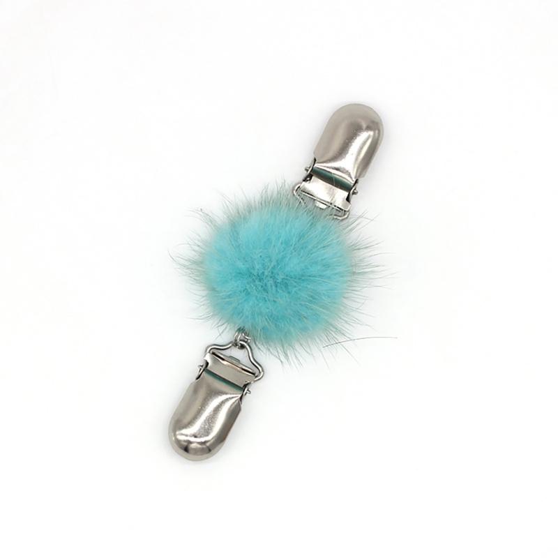 Stylish Fuzzy Sphere Embellished Shawl Clip Sturdy Neckline Clip Fastening Buckles Suitable For Various Occasions