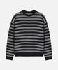DRAW FIT Square Stripe Cotton Pullover Knit [D.Navy]