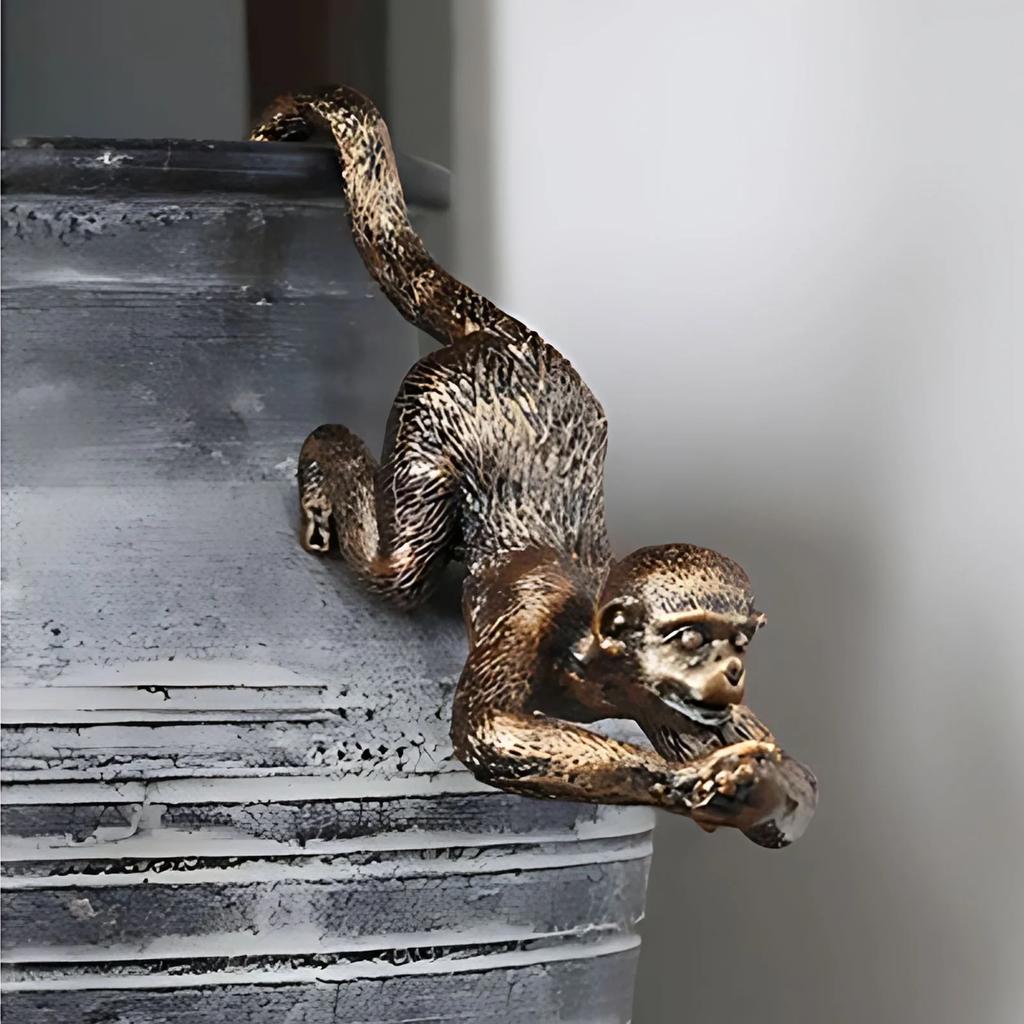 1Pc Bonsai Monkey Hanging Outdoor Gardening Statue, Resin Furniture Living Room Hanging Decoration, Outdoor Garden Hanging Decoration