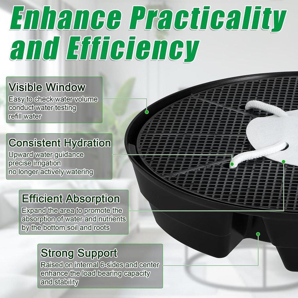 4x Self Watering Pot Base Stand, Greenhouse Gardening Balcony Fabric Plant Tray