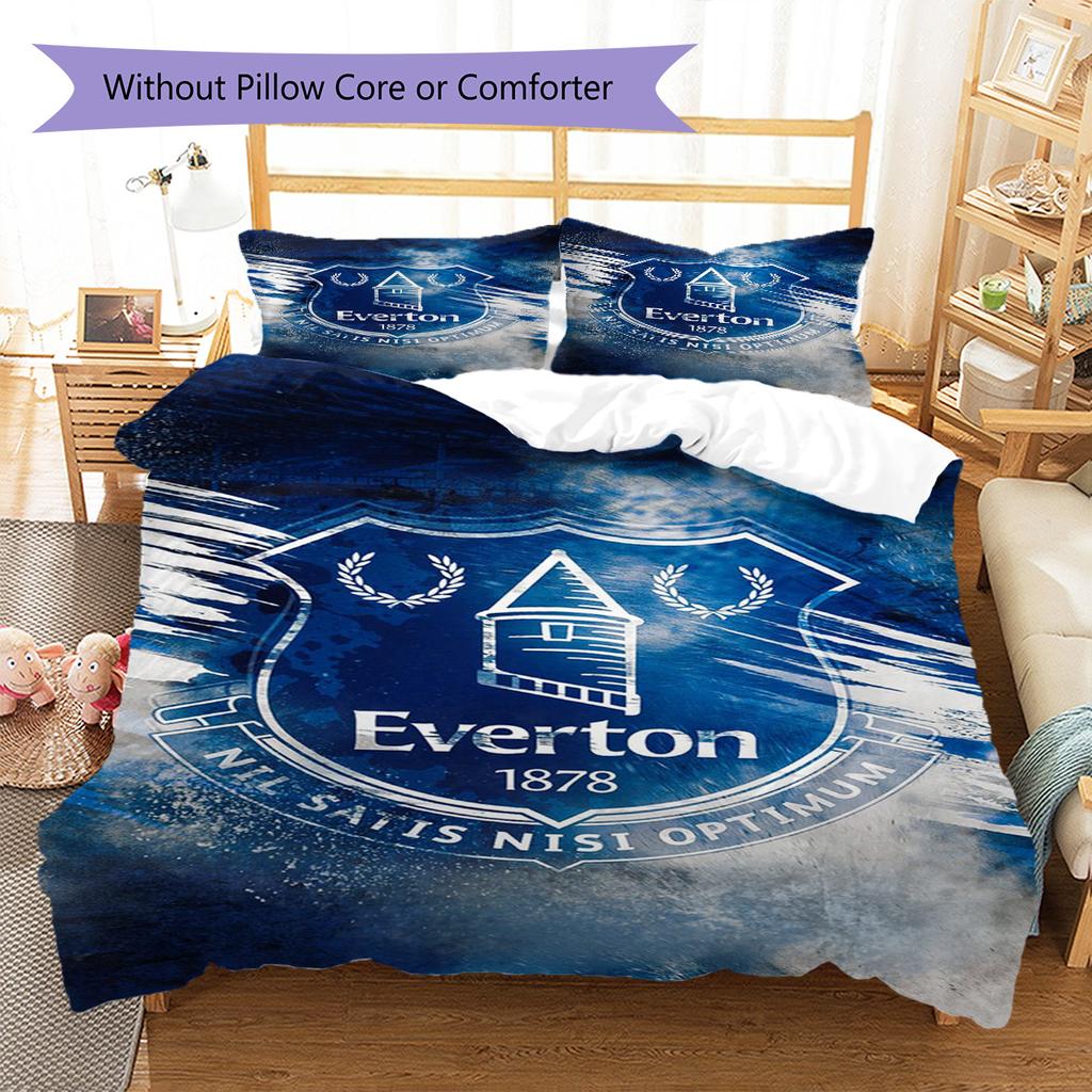 Everton Pattern Bedding Set Quilt Cover Pillowcase Home Decor Gift (1 * Duvet Cover + 2 * Pillowcase, Without Core)